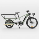 BTWIN Electric Longtail Cargo Bike R500e Green