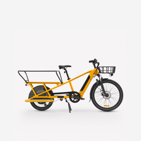 BTWIN Electric Longtail Cargo Bike R500E Yellow