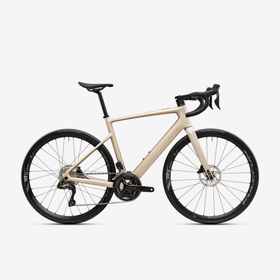 Vélo de Route Electrique VAN RYSEL E-EDR CF Beige