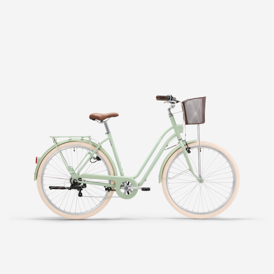 Vélo de Ville ELOPS 520 cadre bas Vert