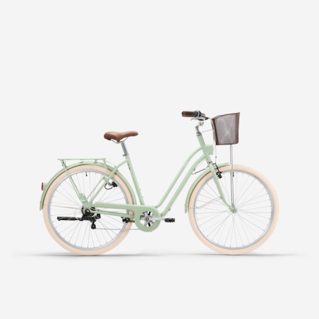 Vélo de Ville ELOPS 520 cadre bas Vert